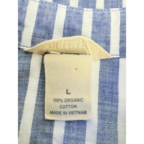 Duluth Trading Co Womens Blue White Sleeveless Tank Top Large - Picture 10 of 10